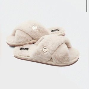 Volcom Lived in Lounge Slip Sandals in cream, Size 10